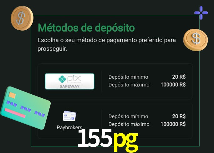 O cassino 155pg oferece uma grande variedade de métodos de pagamento